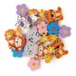 BEAD WOODEN ANIMALS W FLOWERS 18PCS