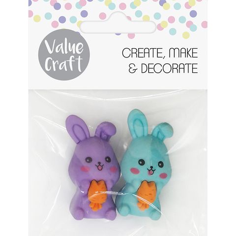 EASTER BUNNY NOVELTY ERASERS 2PCS