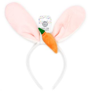 EASTER BUNNY EARS W/CARROT HEADBAND 1PC