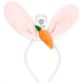 EASTER BUNNY EARS W/CARROT HEADBAND 1PC