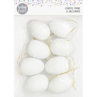 EASTER WHITE HANGING DIY EGGS 8PCS