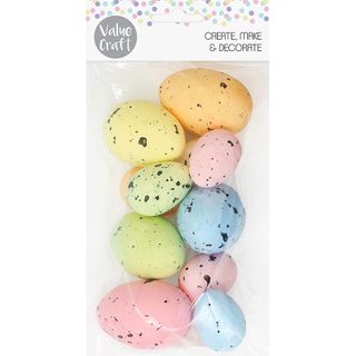 EASTER FOAM SPECKLED EGGS 2 SIZES 10PCS