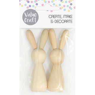 EASTER 3D WOODEN BUNNIES 2PCS