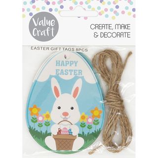 EASTER GIFT TAGS EGGS ASSORTED 8PCS