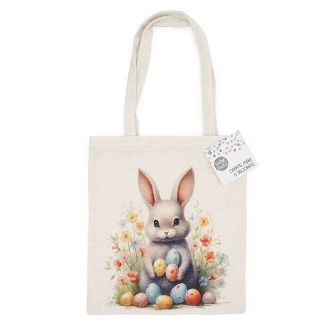 EASTER TOTE BAG BUNNY W EGGS 1PC