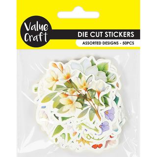 STICKERS DIE CUT FLOWER MIX 50PC