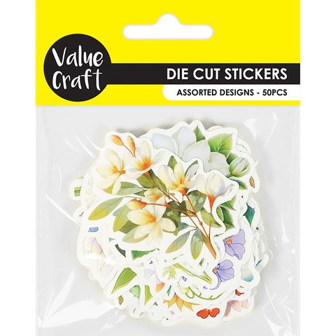 STICKERS DIE CUT FLOWER MIX 50PC