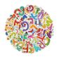 STICKERS DIE CUT ALPHABET MIX 50PC