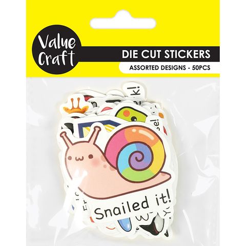 STICKER DIE CUT FUN PUNS MIX 50PC