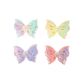 PUFFY BUTTERFLY EMB W HEARTS PASTEL 4PC