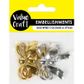 PLASTIC METALLIC BOW EMBELLISHMENTS 4PC