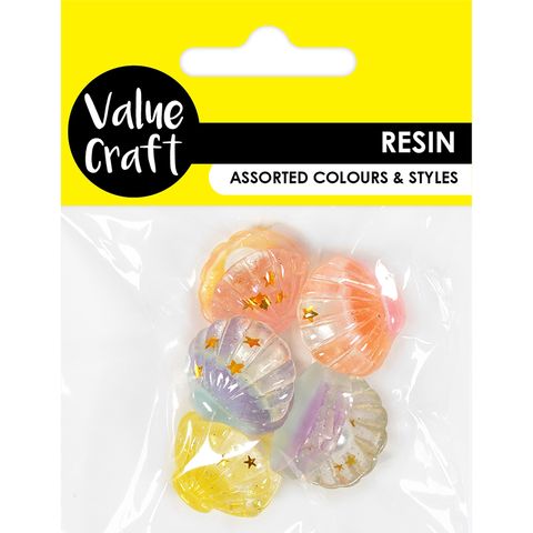RESIN SHELL W PEARL EMBELLISHMENTS 5PC