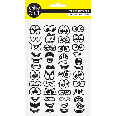 STICKERS EXPRESSIONS BLACK WHITE 2SH
