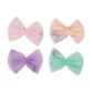 ORGANZA GLITTER BOWS EMB PASTEL 4PC