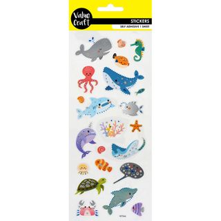 STICKERS GLITTER SEA CREATURES 1SH