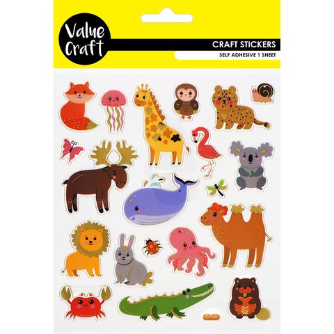 STICKERS GOLD FOIL ANIMALS MIX 1SH