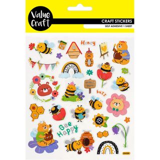 STICKERS SILVER FOIL BEES 1SH