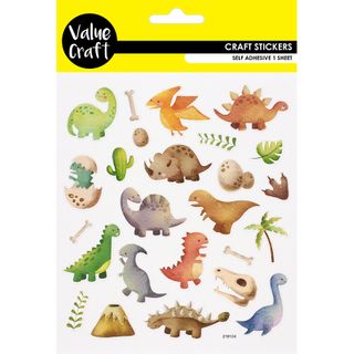 STICKERS GLITTER DINOSAURS 1SH