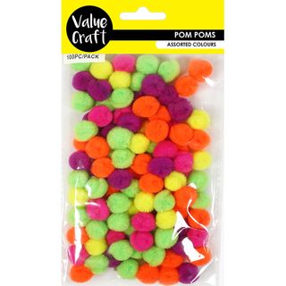 POM POM FLURO MIX 100PC