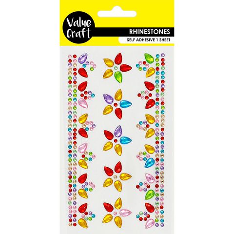 RHINESTONE ADHESIVE LARGE PETALS 1SH