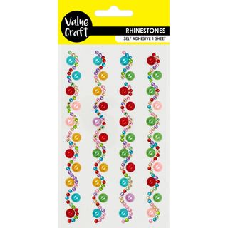 RHINESTONE ADHESIVE MULTI PEARL 1SH