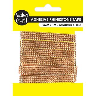RHINESTONE ADHESIVE TAPE ROSE GOLD 1M