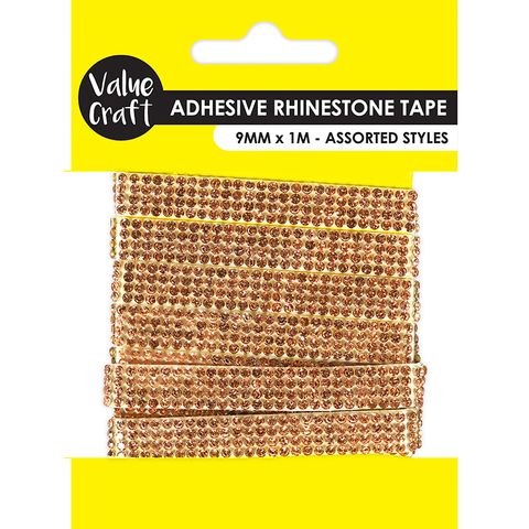 RHINESTONE ADHESIVE TAPE ROSE GOLD 1M