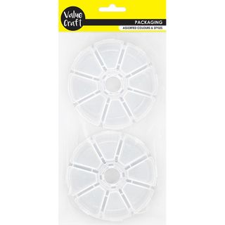 CONTAINER ROUND 8 COMPARTMENTS CLEAR 2PC