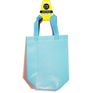 PLASTIC TOTE BAG 23.5x21.5CM PASTEL 5PC