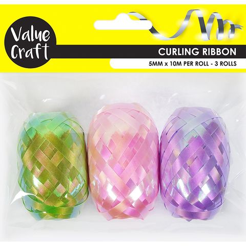 CURLING RIBBON PASTEL SOLID 10M 3PCS