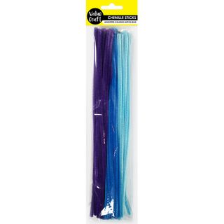 CHENILLE STICKS 6MM BLUE PURPLE 60PC