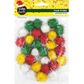 XMAS POM POMS TRADITIONAL W FOIL 30PCS