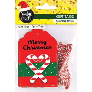 Xmas Gift Tags 3D Red 10Pcs