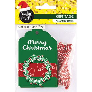 Xmas Gift Tags 3D Green 10Pcs