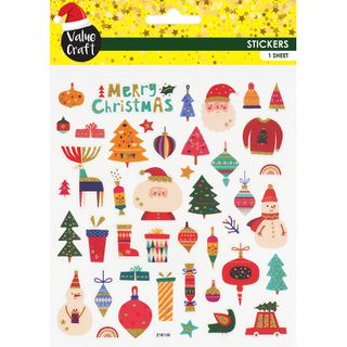 Xmas Glitter Stickers Xmas Items 1Sh