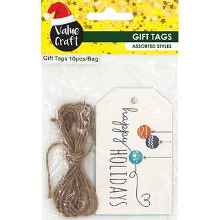 XMAS HOLIDAYS BLUE GIFT TAGS 10PC