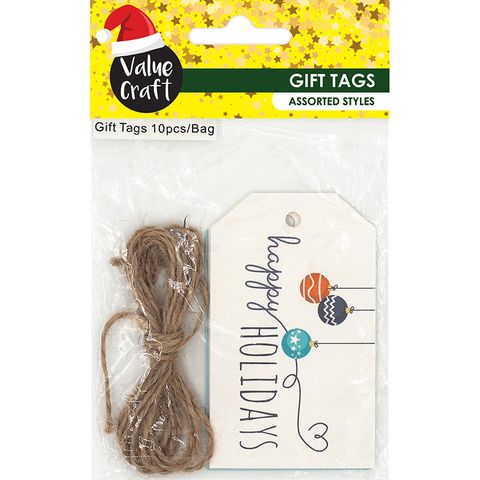 XMAS HOLIDAYS BLUE GIFT TAGS 10PC