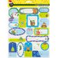Xmas Gift Tags Stickers Blue Green 1Sh