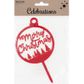 Xmas Red Bauble Cake Topper 1Pc