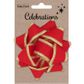 Xmas Bow 9.5Cm Red W Gold Trim 1Pc