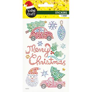 XMAS CRYSTAL STICKERS MERRY XMAS 1SH