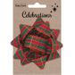 Xmas Bow 9.5Cm Gold Tartan 1Pc
