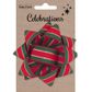 Xmas Bow 9.5Cm Red Green Gold Stripe 1Pc
