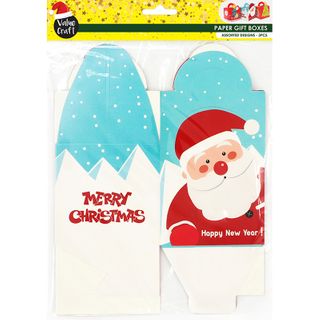 XMAS PAPER BOXES W HANDLES ASST 3PCS