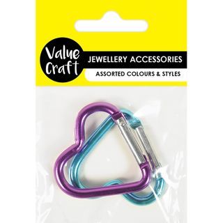 CARABINER HEART CLIPS 2PC