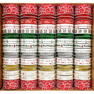Xmas Ribbon Box Gnomes 95 Roll Mix