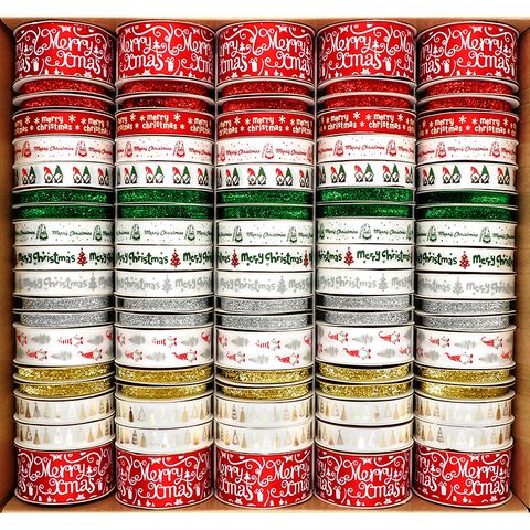 Xmas Ribbon Box Gnomes 95 Roll Mix