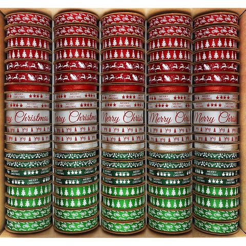 XMAS RIBBON BOX CLASSIC 105 ROLL MIX
