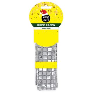 XMAS DISCO RIBBON SILVER 2M