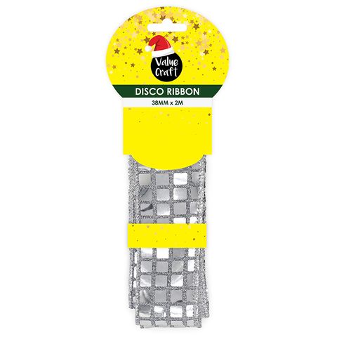 XMAS DISCO RIBBON SILVER 2M